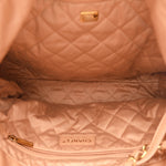 Shiny Calfskin Quilted Small Chanel 22 Beige