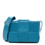 Paper Calfskin Maxi Intreccio Extra Mini Cassette Crossbody Bag Blue