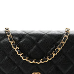 Caviar Quilted Wallet on Chain WOC Black