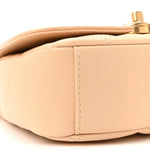 Lambskin Quilted CC Coin Flap Bag Beige