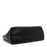 Caviar Stitched Large Lady Coco Shopping Tote Black