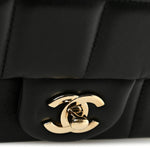 Lambskin Resin Crystal Square Quilted Mini Monacoco Flap Black