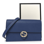 Dollar Calfskin Interlocking G Chain Wallet Caspian