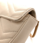 Calfskin Matelasse Super Mini GG Marmont Shoulder Bag White