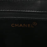 Lambskin Quilted CC Front Pocket Shopping Tote Black