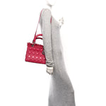 Lambskin Cannage Bow Medium Lady Dior Fuchsia