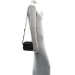 Nylon Vela Saffiano Double Zip Crossbody Black