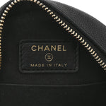 Caviar Quilted Round Filigree Crossbody Black