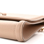 Printed Calfskin Ginny Shoulder Bag Beige