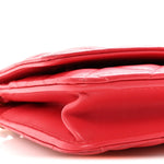 Lambskin Quilted CC Pearl Crush Wallet on Chain WOC Red