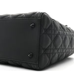 Ultra Matte Calfskin Cannage Medium Lady Dior Black