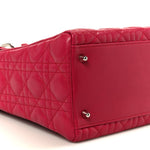 Lambskin Cannage Bow Medium Lady Dior Fuchsia