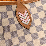 Damier Azur Braided Neverfull MM Orange