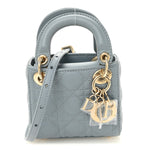 Lambskin Cannage Micro Lady Dior Cloud Blue