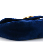 Velvet Matelasse Mini GG Marmont Shoulder Bag Cobalt Blue