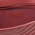 Calfskin Chevron Quilted Small Statement Flap Pink