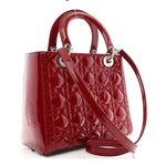 Patent Cannage Medium Lady Dior Red
