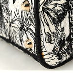 Canvas Embroidered Toile De Jouy Mini Lady D-Lite White Black