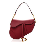 Grained Calfskin Saddle Bag Red