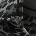 Canvas Mizza Embroidered Large Leopard Book Tote Grey