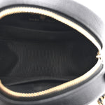 Caviar Quilted Round Filigree Crossbody Black
