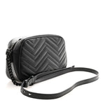 Calfskin Matelasse Monochrome Small GG Marmont Chain Shoulder Bag Black