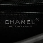 Patent Calfskin Quilted Mini Rectangular Flap So Black