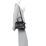 Polished Saddle Calfskin Soft Margaux 10 Bag Black