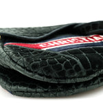 Velvet Crocodile Effect Saddle Bag Green