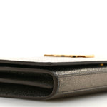Grained Metallic Calfskin Monogram Chain Wallet Bronze
