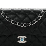 Caviar Quilted Small Double Flap Black