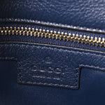 Roxy Calfskin Web Medium Blondie Top Handle Shoulder Flap Bag Blue Agata