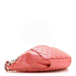 Lambskin Bi Quilted Waist Bag Fanny Pack Pink