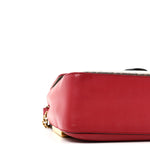Vitello Grace Glazed Fabric FF 1974 Double F Shoulder Bag Fragola Mogano Panna
