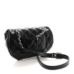 Calfskin Quilted CC Uniform Flap Belt Bag Black