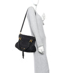 Nubuck Calfskin Medium Marcie Satchel Black