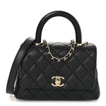 Caviar Quilted Extra Mini Coco Handle Flap Black