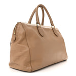 Glossy Goatskin Medium Del Rey Satchel Fudge