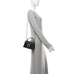 Dollar Calfskin Crystal Mini Dionysus Top Handle Bag Black Crystal