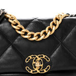 Goatskin Quilted Medium Chanel 19 Flap Black
