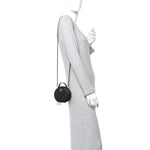 Caviar Quilted Round Handle With Care Vanity With Chain Black