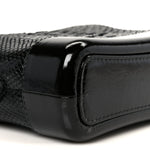 Snakeskin Patent Calfskin Small Gabrielle Hobo Black
