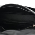 Crinkled Calfskin Monogram Medium Niki Chain Satchel Black