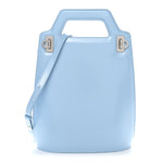 Brushed Calfskin North South Wanda Top Handle Bag Sky Blue