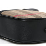 Giant Check Calfskin Small Camera Bag Black