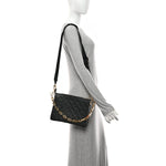 Lambskin Embossed Monogram Coussin PM Black