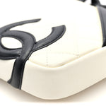 Calfskin Quilted Cambon Small Messenger White Black