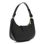 Smooth Calfskin Medium Strap Ava Triomphe Shoulder Bag Black