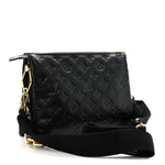 Lambskin Embossed Monogram Coussin PM Black