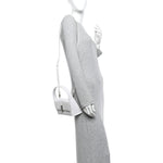 Brushed Calfskin Mini Geometric Prisma Shoulder Bag Optic White